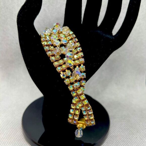 Bracelet vintage aurora borealis crystals